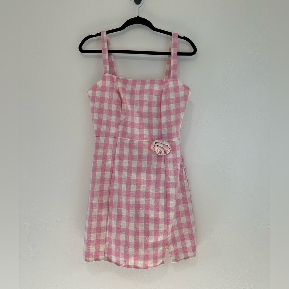 Cider Pink and White Plaid Women’s Dress - Picture 2 of 4